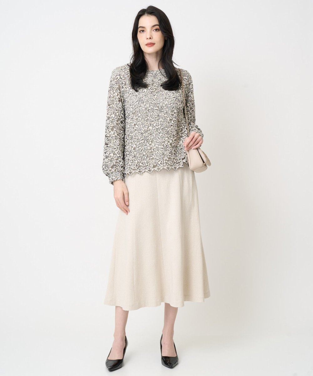 PRHCD09390 CHRISTIAN AUJARD(クリスチャン・オジャール) [セットアップ対応]ラメジャージースカート アイボリー