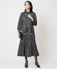 PRHCD09390 CHRISTIAN AUJARD(クリスチャン・オジャール) [セットアップ対応]ラメジャージースカート ブラック