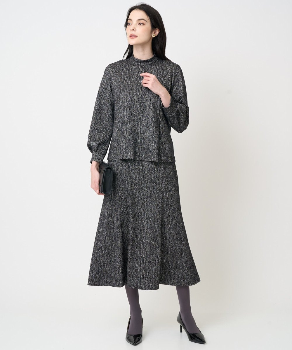 PRHCD09390 CHRISTIAN AUJARD(クリスチャン・オジャール) [セットアップ対応]ラメジャージースカート ブラック