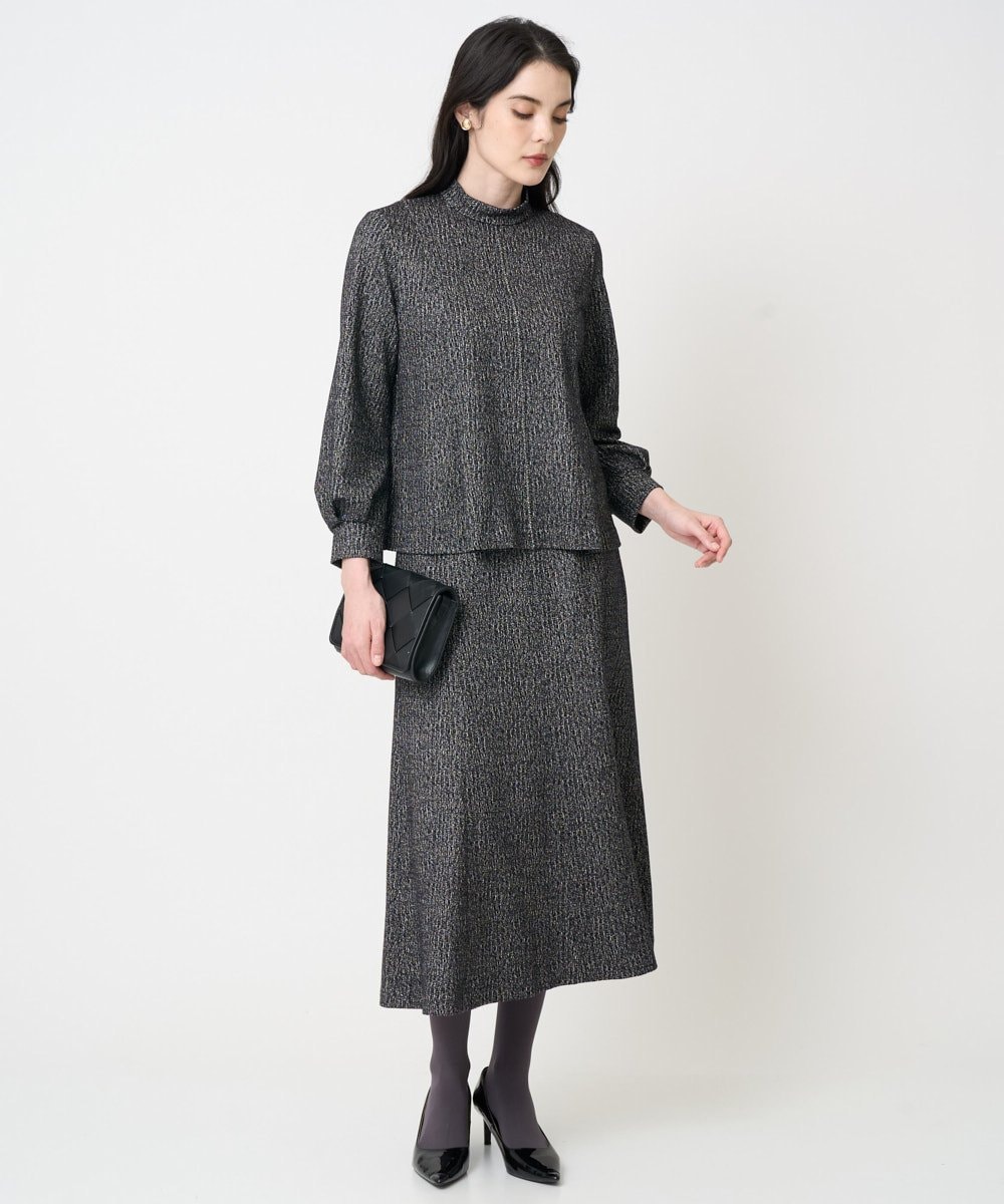 PRHCD09390 CHRISTIAN AUJARD(クリスチャン・オジャール) [セットアップ対応]ラメジャージースカート ブラック