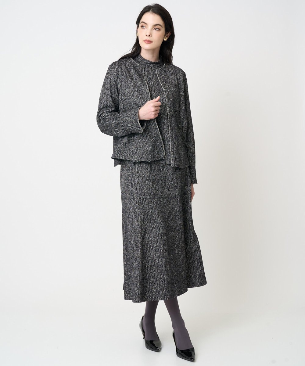 PRHCD09390 CHRISTIAN AUJARD(クリスチャン・オジャール) [セットアップ対応]ラメジャージースカート ブラック