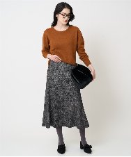 PRHCD09390 CHRISTIAN AUJARD(クリスチャン・オジャール) [セットアップ対応]ラメジャージースカート ブラック