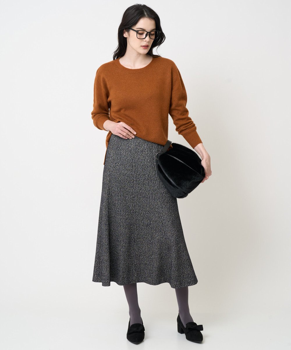 PRHCD09390 CHRISTIAN AUJARD(クリスチャン・オジャール) [セットアップ対応]ラメジャージースカート ブラック