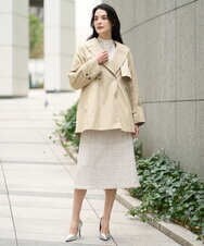 PRHEE01430 CHRISTIAN AUJARD(クリスチャン・オジャール) 【セットアップ対応】シャイニーツィードスカート ベージュ系