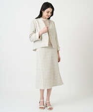 PRHEE01430 CHRISTIAN AUJARD(クリスチャン・オジャール) 【セットアップ対応】シャイニーツィードスカート ベージュ系