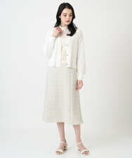 PRHEE01430 CHRISTIAN AUJARD(クリスチャン・オジャール) 【セットアップ対応】シャイニーツィードスカート ベージュ系