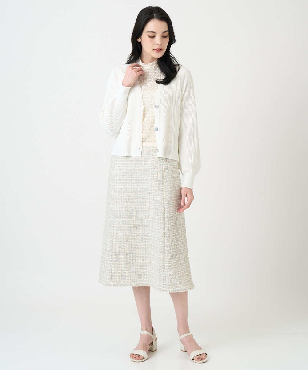 PRHEE01430 CHRISTIAN AUJARD(クリスチャン・オジャール) 【セットアップ対応】シャイニーツィードスカート ベージュ系