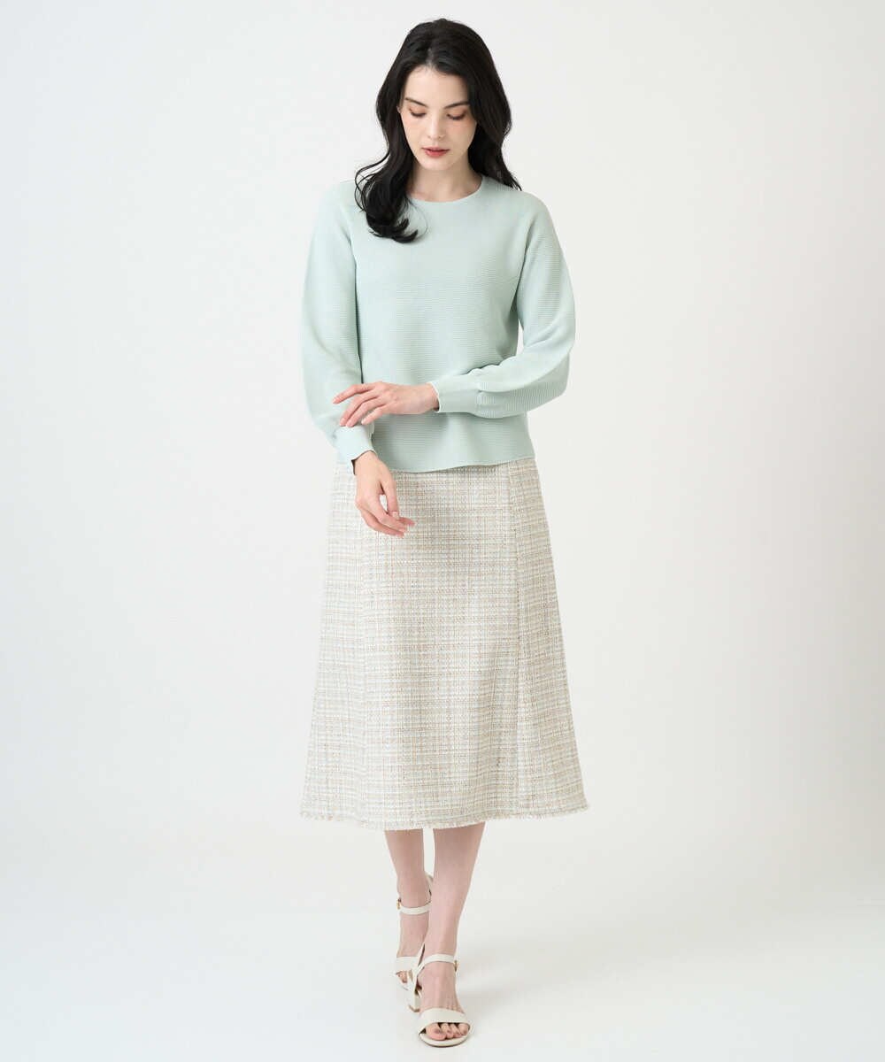 PRHEE01430 CHRISTIAN AUJARD(クリスチャン・オジャール) 【セットアップ対応】シャイニーツィードスカート ベージュ系