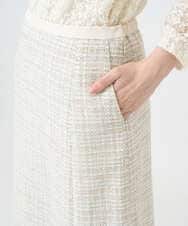 PRHEE01430 CHRISTIAN AUJARD(クリスチャン・オジャール) 【セットアップ対応】シャイニーツィードスカート ベージュ系