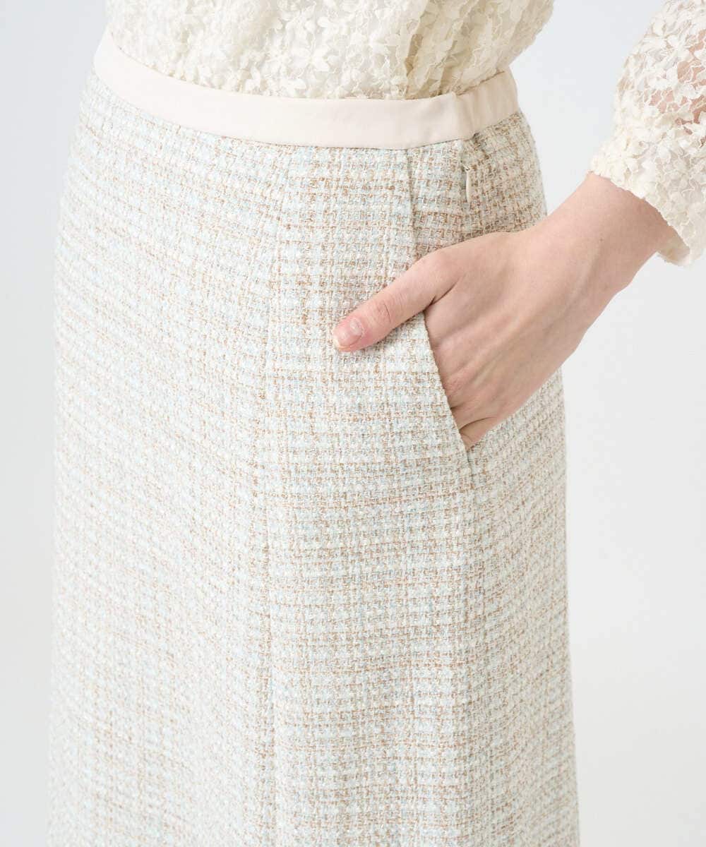 PRHEE01430 CHRISTIAN AUJARD(クリスチャン・オジャール) 【セットアップ対応】シャイニーツィードスカート ベージュ系