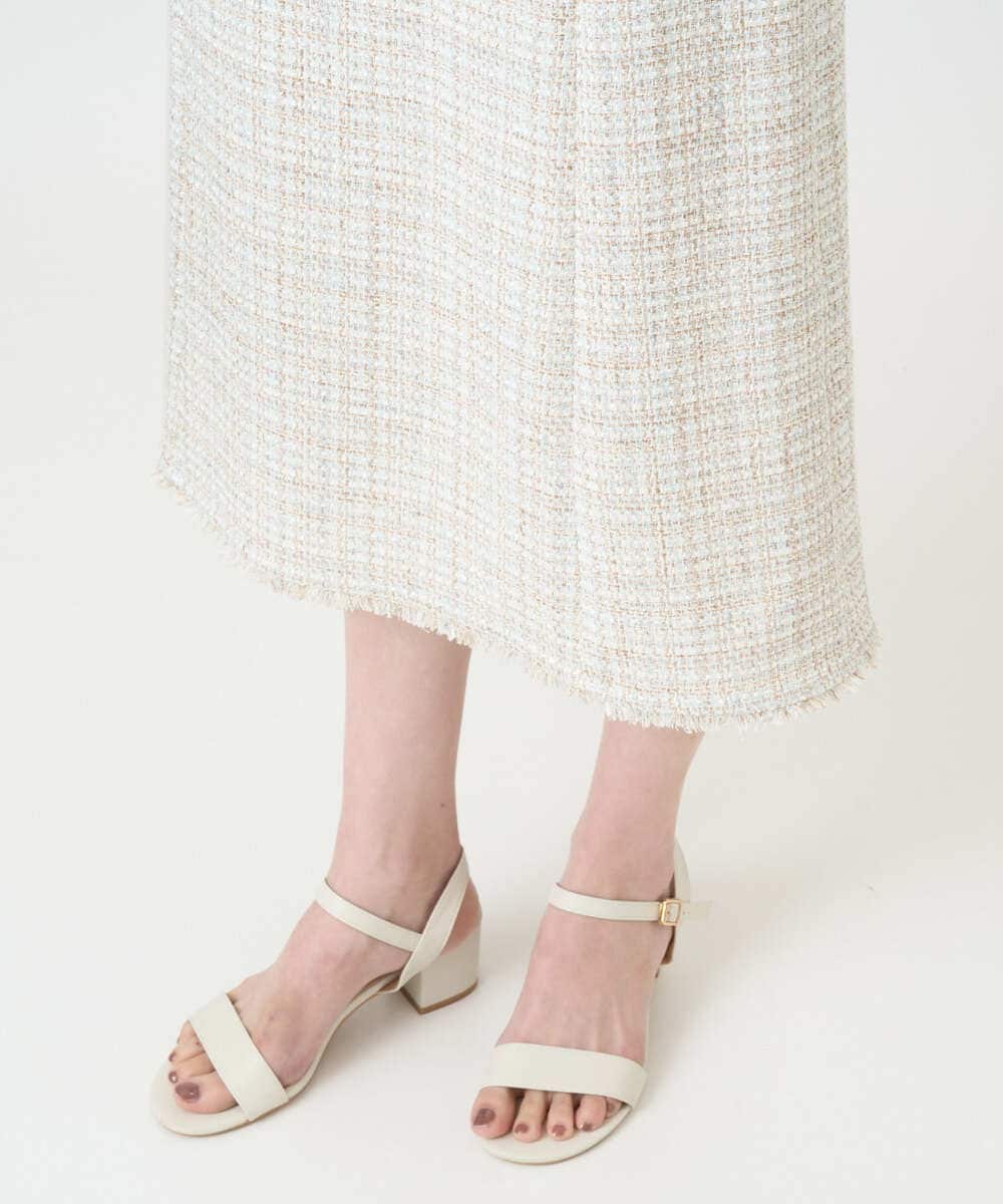 PRHEE01430 CHRISTIAN AUJARD(クリスチャン・オジャール) 【セットアップ対応】シャイニーツィードスカート ベージュ系