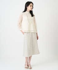 PRHEE01430 CHRISTIAN AUJARD(クリスチャン・オジャール) 【セットアップ対応】シャイニーツィードスカート ベージュ系