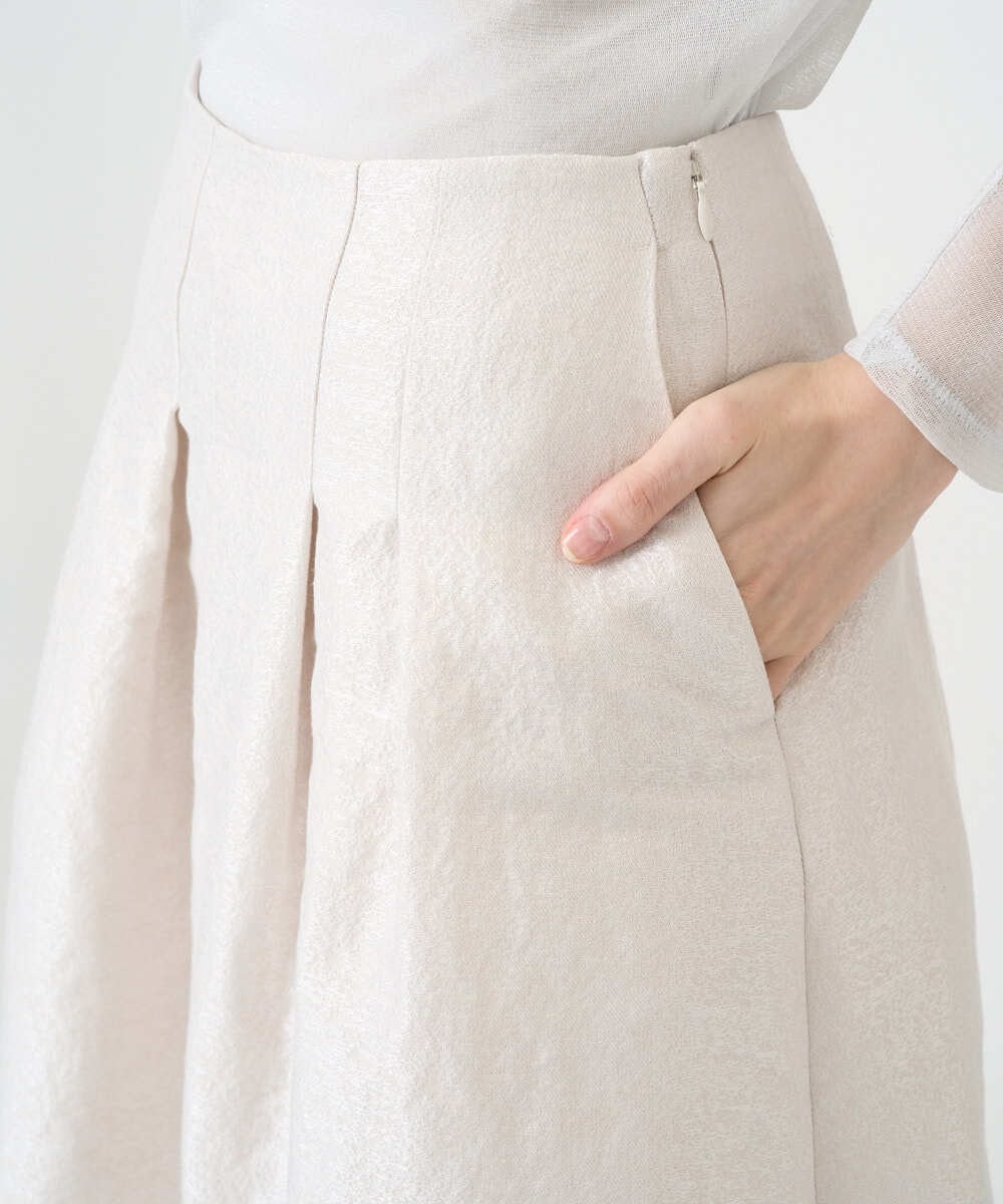 PRHEE11390 CHRISTIAN AUJARD(クリスチャン・オジャール) [セットアップ対応]ジャカードサテンスカート アイボリー