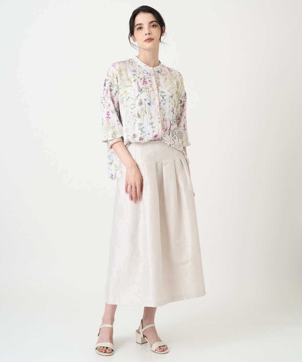 PRHEE11390 CHRISTIAN AUJARD(クリスチャン・オジャール) [セットアップ対応]ジャカードサテンスカート アイボリー