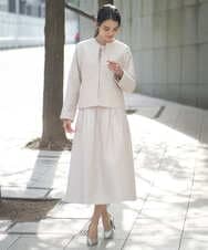 PRHEE11390 CHRISTIAN AUJARD(クリスチャン・オジャール) [セットアップ対応]ジャカードサテンスカート アイボリー