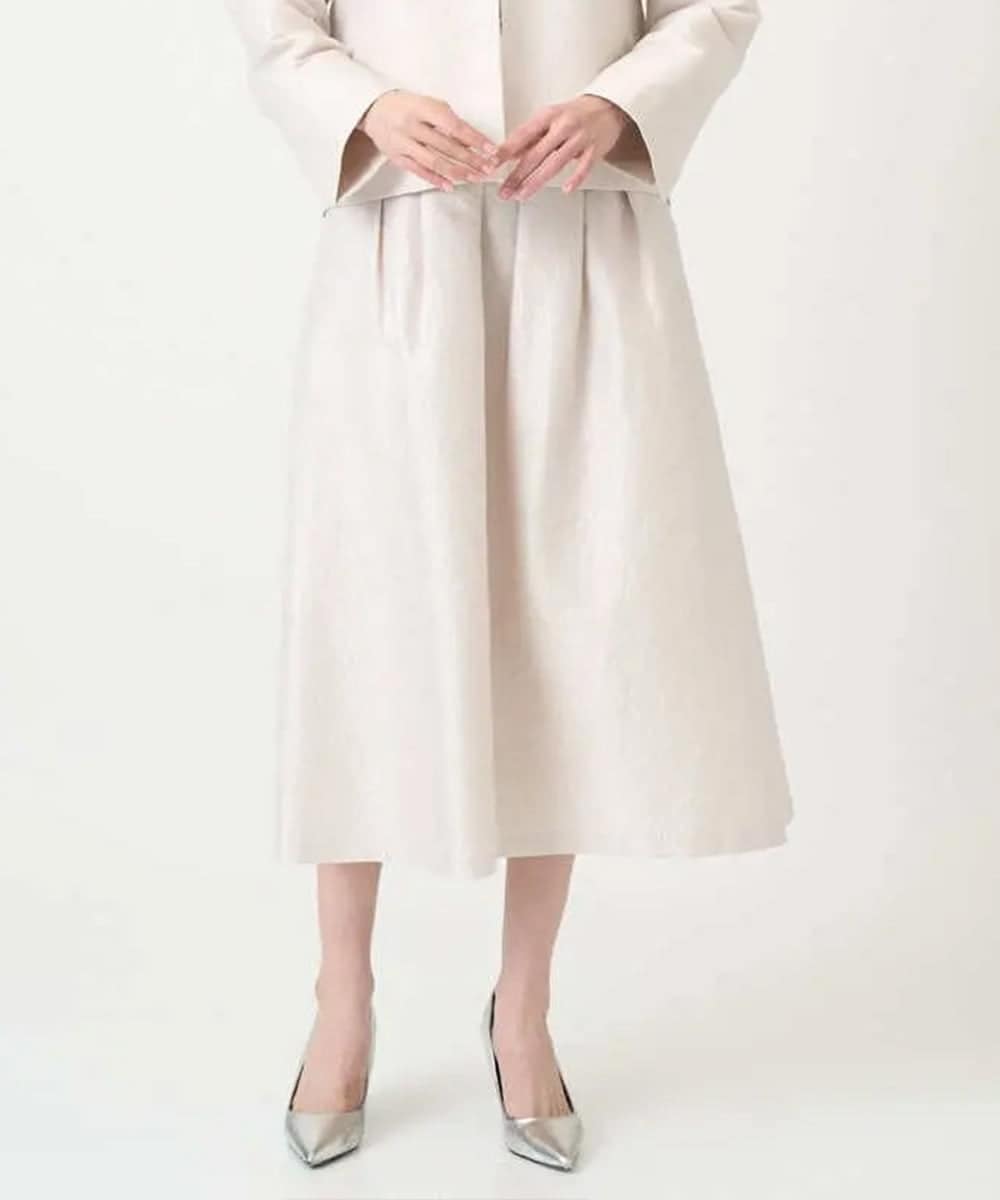 PRHEE11390 CHRISTIAN AUJARD(クリスチャン・オジャール) [セットアップ対応]ジャカードサテンスカート アイボリー