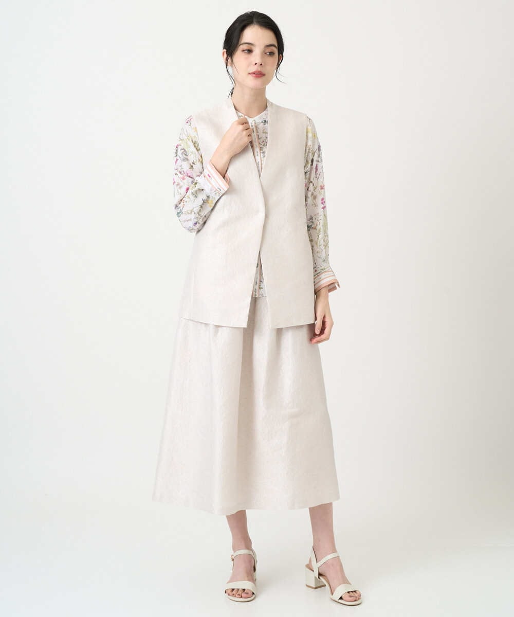 PRHEE11390 CHRISTIAN AUJARD(クリスチャン・オジャール) [セットアップ対応]ジャカードサテンスカート アイボリー