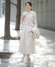 PRHEE11390 CHRISTIAN AUJARD(クリスチャン・オジャール) [セットアップ対応]ジャカードサテンスカート アイボリー