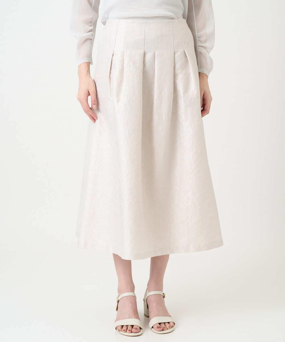 PRHEE11390 CHRISTIAN AUJARD(クリスチャン・オジャール) [セットアップ対応]ジャカードサテンスカート アイボリー