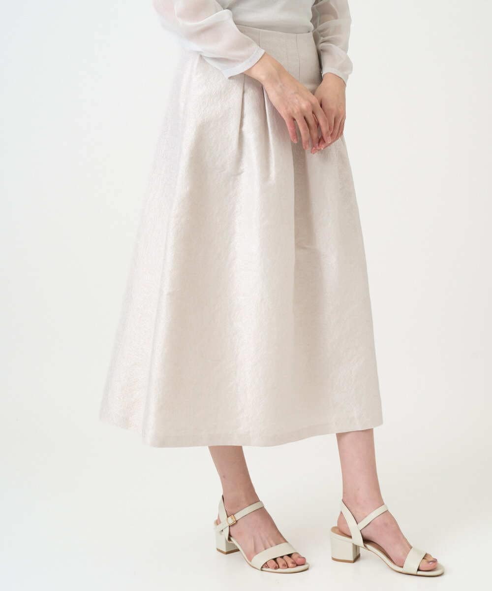 PRHEE11390 CHRISTIAN AUJARD(クリスチャン・オジャール) [セットアップ対応]ジャカードサテンスカート アイボリー