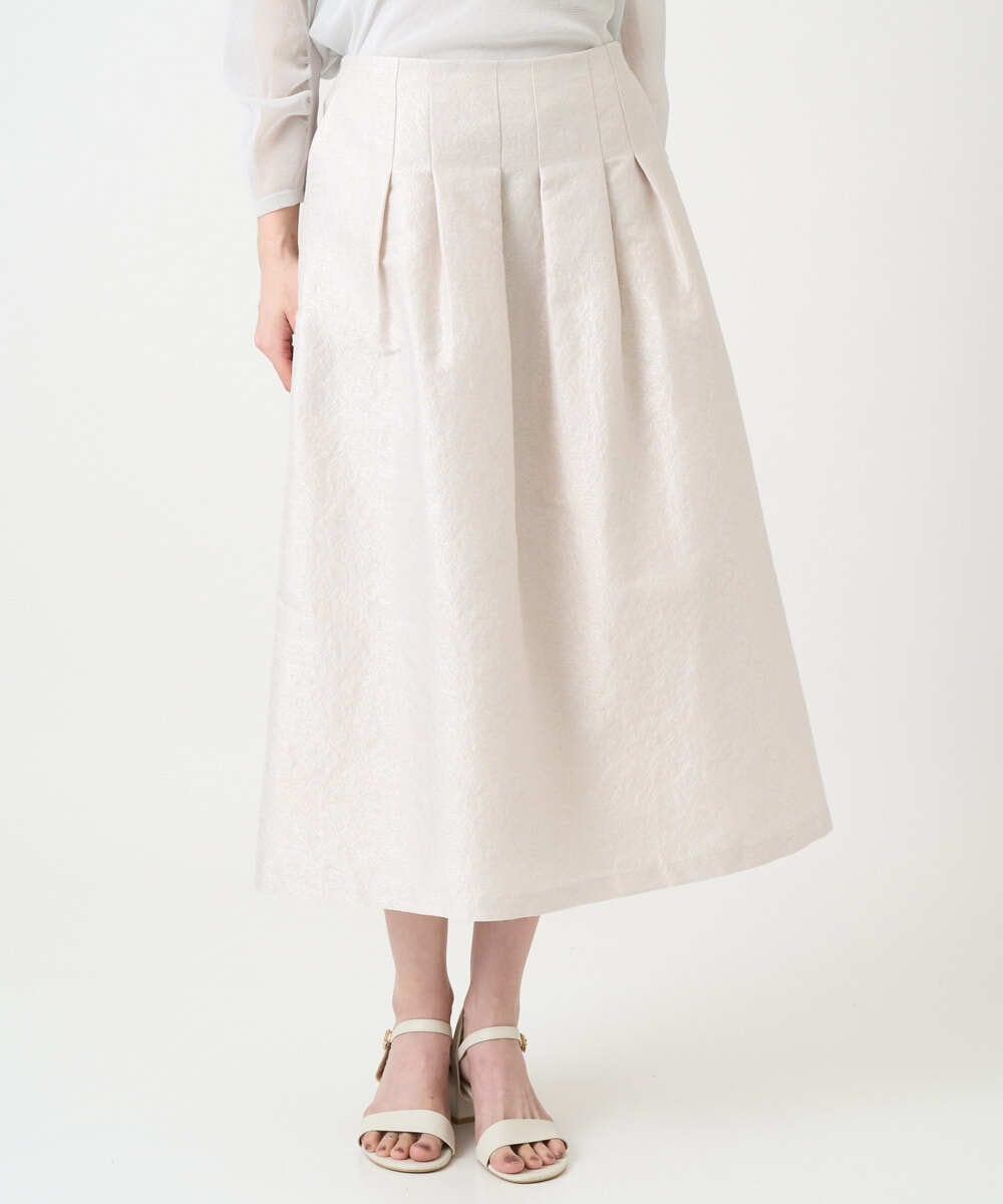 PRHEE11390 CHRISTIAN AUJARD(クリスチャン・オジャール) [セットアップ対応]ジャカードサテンスカート アイボリー