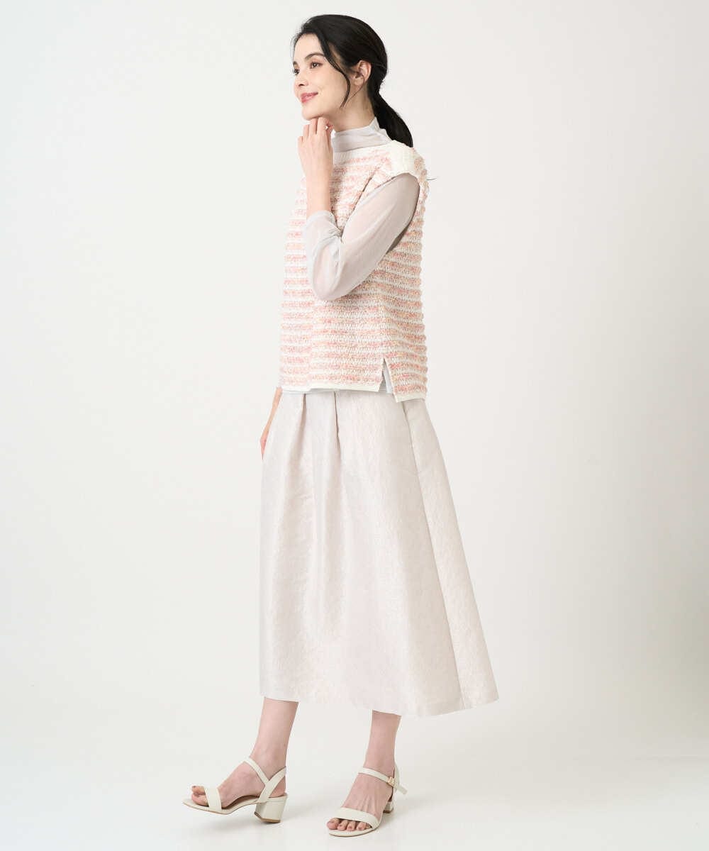 PRHEE11390 CHRISTIAN AUJARD(クリスチャン・オジャール) [セットアップ対応]ジャカードサテンスカート アイボリー