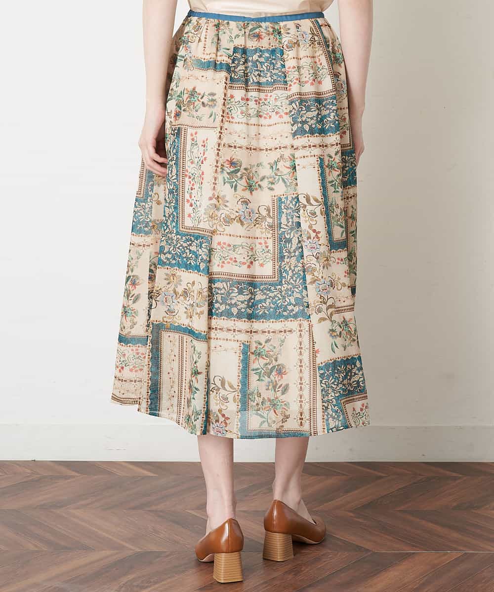 シノワズリフラワーフレアスカート ミモレ丈スカート Christian Aujard クリスチャン オジャール イトキンオンラインストア