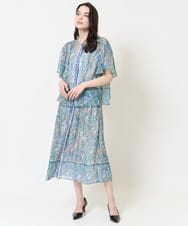 PRHGA67460 CHRISTIAN AUJARD(クリスチャン・オジャール) [セットアップ対応]フローラルドットプリントスカート グリーン×ブルー系