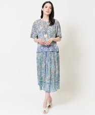 PRHGA67460 CHRISTIAN AUJARD(クリスチャン・オジャール) [セットアップ対応]フローラルドットプリントスカート グリーン×ブルー系
