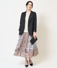 PRHGB18690 CHRISTIAN AUJARD(クリスチャン・オジャール) RATTIオーナメントプリントスカート ネイビー×ライトブルー