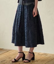 PRHGD20450 CHRISTIAN AUJARD(クリスチャン・オジャール) [セットアップ対応]フラワーカットジャカードスカート ネイビー