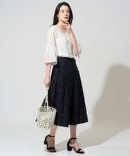 PRHGD20450 CHRISTIAN AUJARD(クリスチャン・オジャール) [セットアップ対応]フラワーカットジャカードスカート ネイビー