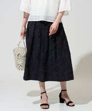 PRHGD20450 CHRISTIAN AUJARD(クリスチャン・オジャール) [セットアップ対応]フラワーカットジャカードスカート ネイビー