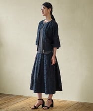 PRHGD20450 CHRISTIAN AUJARD(クリスチャン・オジャール) [セットアップ対応]フラワーカットジャカードスカート ネイビー