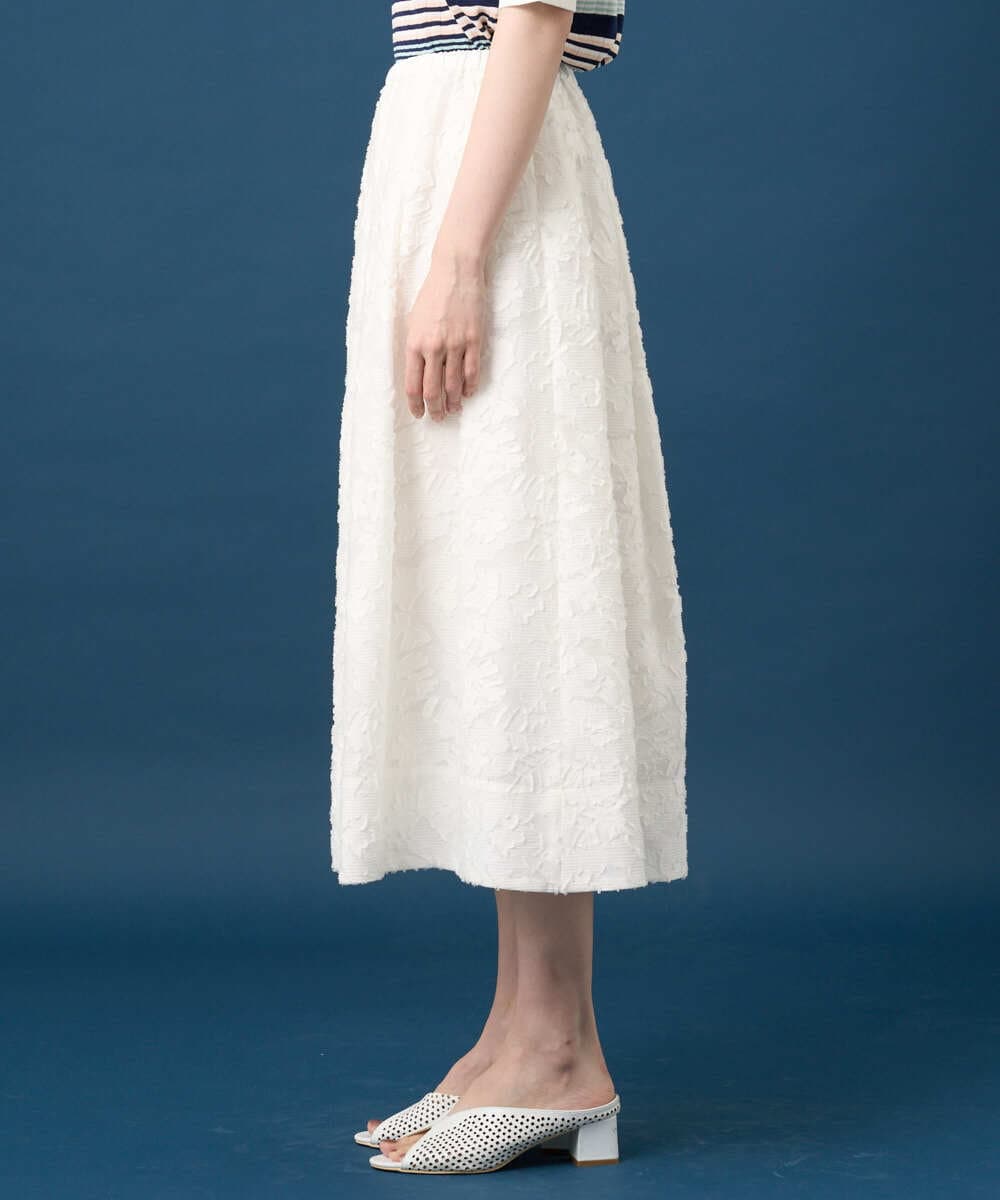 PRHGD20450 CHRISTIAN AUJARD(クリスチャン・オジャール) [セットアップ対応]フラワーカットジャカードスカート ホワイト