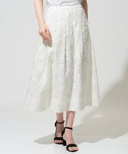 PRHGD20450 CHRISTIAN AUJARD(クリスチャン・オジャール) [セットアップ対応]フラワーカットジャカードスカート ホワイト