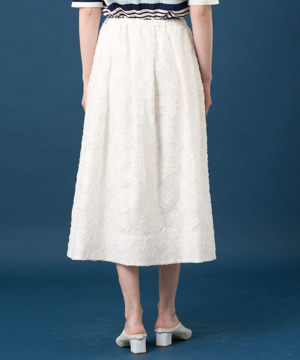 PRHGD20450 CHRISTIAN AUJARD(クリスチャン・オジャール) [セットアップ対応]フラワーカットジャカードスカート ホワイト