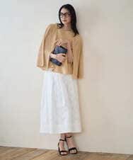 PRHGD20450 CHRISTIAN AUJARD(クリスチャン・オジャール) [セットアップ対応]フラワーカットジャカードスカート ホワイト