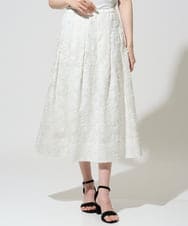 PRHGD20450 CHRISTIAN AUJARD(クリスチャン・オジャール) [セットアップ対応]フラワーカットジャカードスカート ホワイト