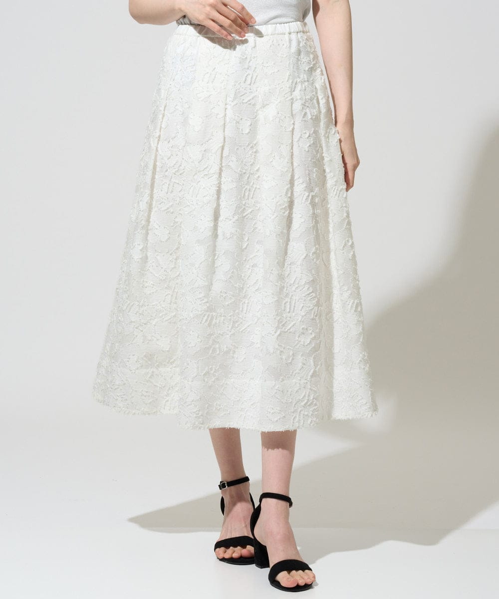 PRHGD20450 CHRISTIAN AUJARD(クリスチャン・オジャール) [セットアップ対応]フラワーカットジャカードスカート ホワイト