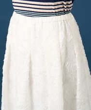 PRHGD20450 CHRISTIAN AUJARD(クリスチャン・オジャール) [セットアップ対応]フラワーカットジャカードスカート ホワイト