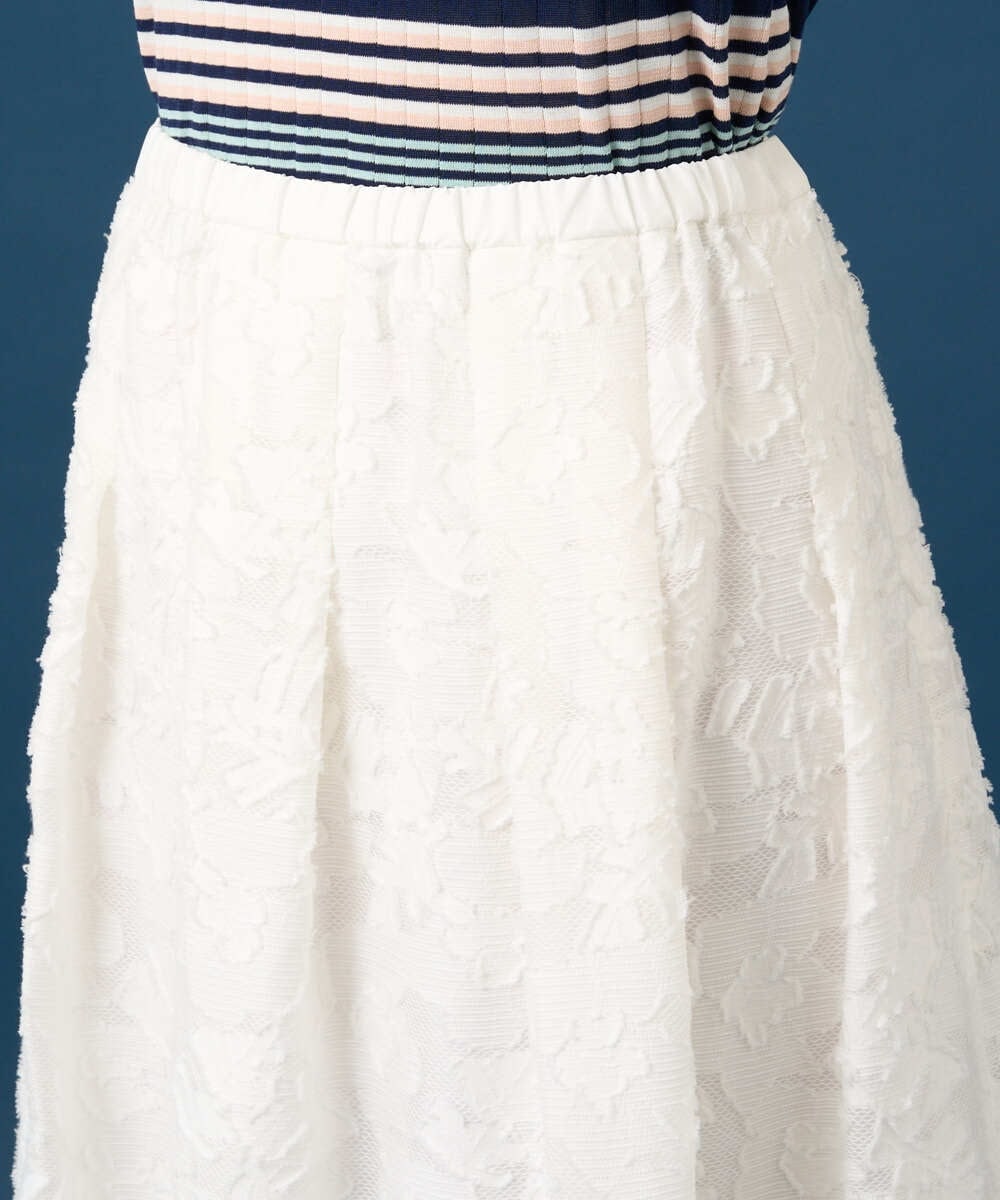 PRHGD20450 CHRISTIAN AUJARD(クリスチャン・オジャール) [セットアップ対応]フラワーカットジャカードスカート ホワイト