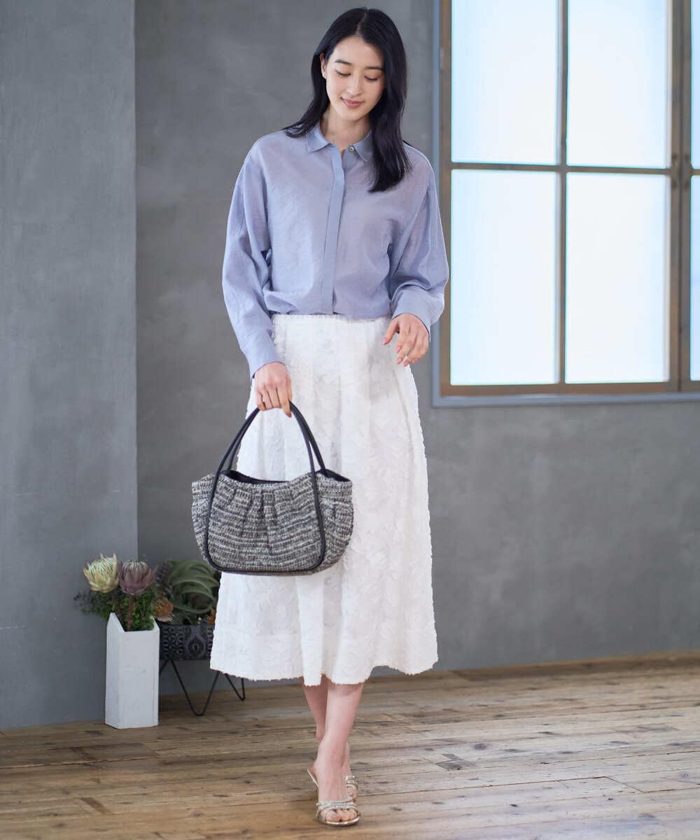 PRHGD20450 CHRISTIAN AUJARD(クリスチャン・オジャール) [セットアップ対応]フラワーカットジャカードスカート ホワイト