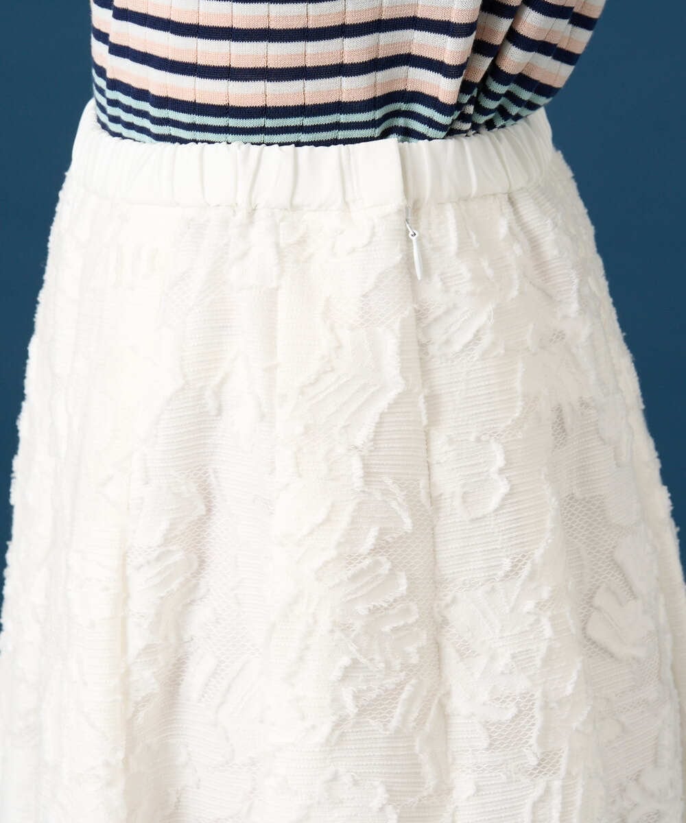 PRHGD20450 CHRISTIAN AUJARD(クリスチャン・オジャール) [セットアップ対応]フラワーカットジャカードスカート ホワイト