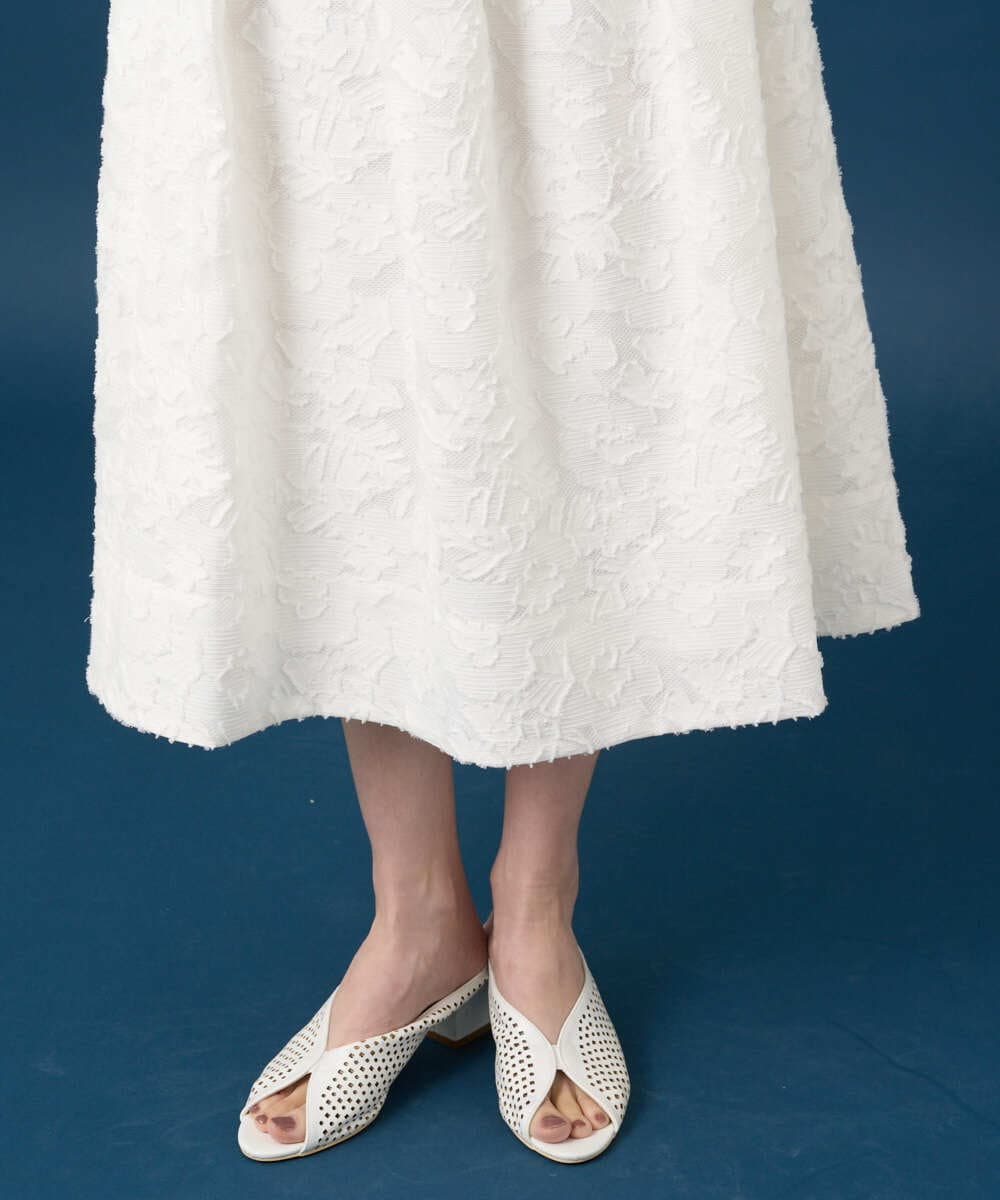 PRHGD20450 CHRISTIAN AUJARD(クリスチャン・オジャール) [セットアップ対応]フラワーカットジャカードスカート ホワイト