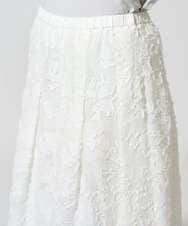 PRHGD20450 CHRISTIAN AUJARD(クリスチャン・オジャール) [セットアップ対応]フラワーカットジャカードスカート ホワイト