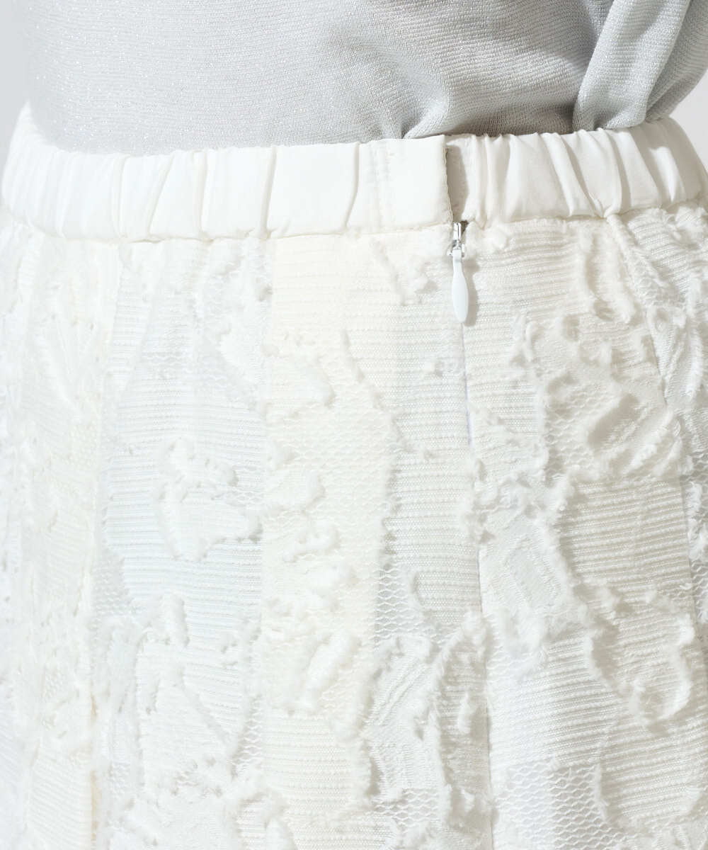 PRHGD20450 CHRISTIAN AUJARD(クリスチャン・オジャール) [セットアップ対応]フラワーカットジャカードスカート ホワイト