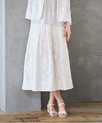 PRHGD20450 CHRISTIAN AUJARD [セットアップ対応]フラワーカットジャカードスカート