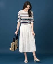 PRHGD20450 CHRISTIAN AUJARD(クリスチャン・オジャール) [セットアップ対応]フラワーカットジャカードスカート ホワイト