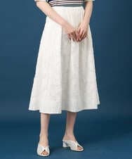 PRHGD20450 CHRISTIAN AUJARD(クリスチャン・オジャール) [セットアップ対応]フラワーカットジャカードスカート ホワイト